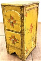 Antique Country Folk Art Cabinet With Wood Pins