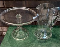 Cake stand and pitcher