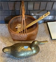 Brass duck and basket