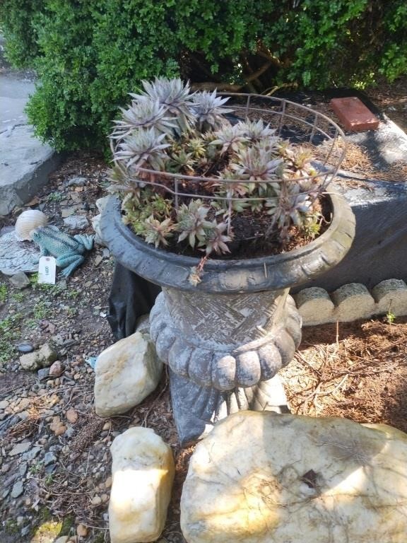 Heavy stone plant stand