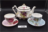 Tea Cups, Saucers, Pitcher - Stafordshire- England