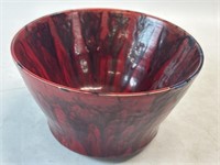 Handmade Red and Black Pottery Bowl