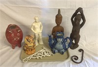 Vintage/Antiques: Wooden Statues, Buddha, Pig