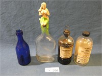 (4) Early Glass Bottles