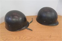 2 Military Helmets Plastic