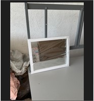 16x20in white rectangular hanging mirror