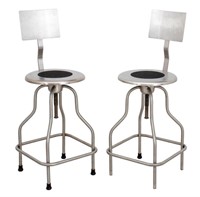 Stainless Steel Revolving Medical Stools, Pair