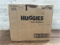 12-20 pack size 1 huggie diapers