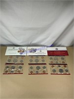 1987, 1988, 1989, uncirculated mint sets with D