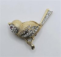 Signed Attwood & Sawyer Gold Tone  Bird Brooch