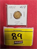 1852 LIBERTY 2 1/2 DOLLAR GOLD PIECE