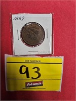 1837 LARGE ONE CENT PIECE