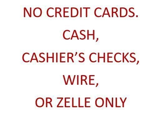 No Credit or Debit Cards