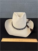 Resistol Leather Horse Hair Band Cowboy Hat 7 1/4