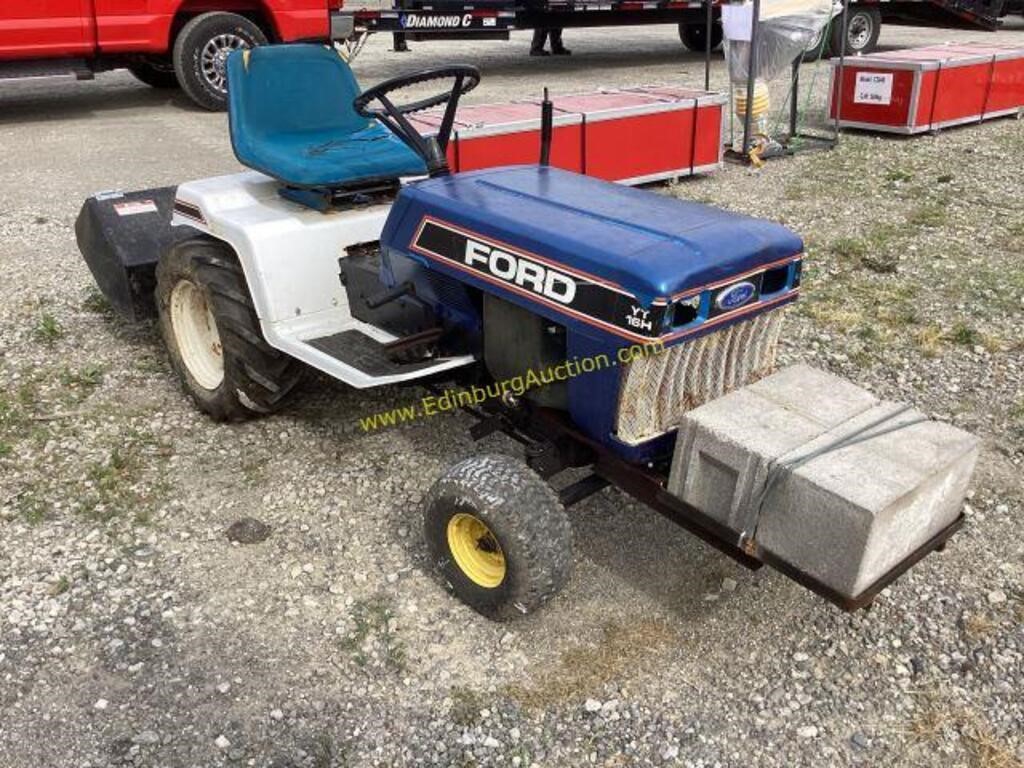 E1. Ford YT16H riding lawn tractor with working
