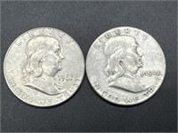 1961-D and 1954-P Franklin Silver Half Dollars