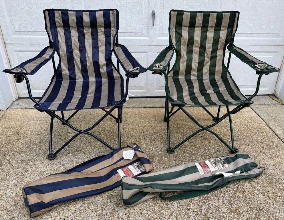 2 Portable Outdoor Chairs - Striped