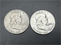 1953-D & 1954-S Franklin Silver Half Dollars