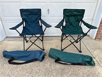 2 Portable Outdoor Chairs - Blue/Green