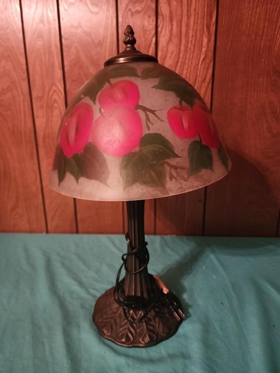 19.5" tall apple lamp shade metal lamp