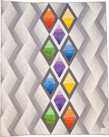 Woven Jewel Box, bed quilt, 95" x 76"