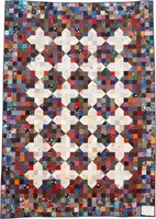 25 Patch Play, bed quilt, 95" x 68"