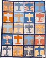 Aviator, bed quilt, 93" x 72"