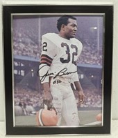 Framed Jim Brown Signed Photo 8x10 Browns