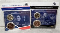 (2) NIP $1 Presidential Coin & Spouse Medal Set