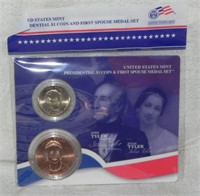 NIP John Tyler $1 Presidential Coin & Spouse Set