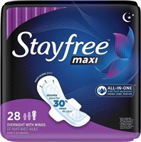 Sealed-Stayfree- Maxi Overnight Pads