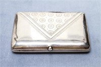 Silver Cigarette Case Engraved Hand Chased Motif