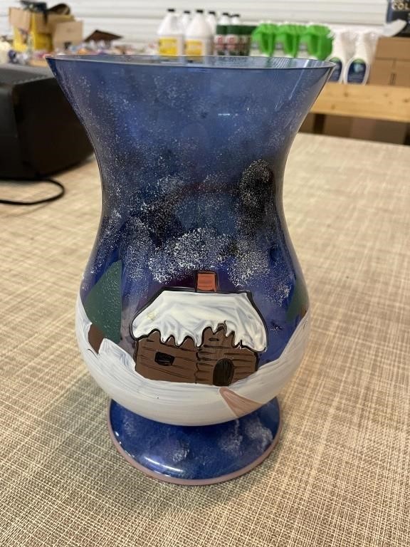 Painted Christmas Vase