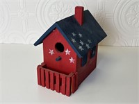 Red, White & Blue Wooden Birdhouse - small