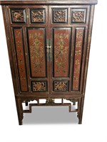 Chinese Two Door Lacquer Spice Cabinet,