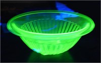 Uranium Glass Paneled Mixing Bowl