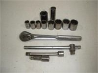 Assorted Craftsman 1/2 Drive Ratchet, Extensions &