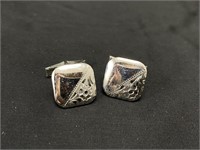 Sterling Silver Chased Cufflinks