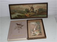 Vintage Landscape Art and Book