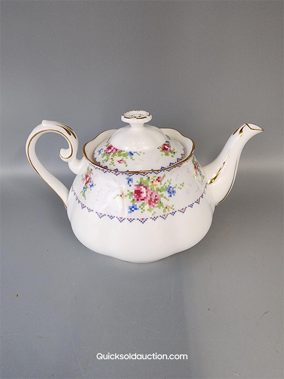 R.A. Petit Point Smaller Tea Pot-4 cups?