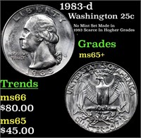 1983-d Washington Quarter 25c Grades GEM+ Unc