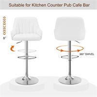 Set of 2: Lux Adjustable Bar Stools, White