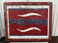 Vintage Framed Metal Pepsi Sign