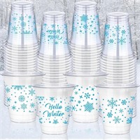 300 Pcs Disposable Cups with Snowflakes
