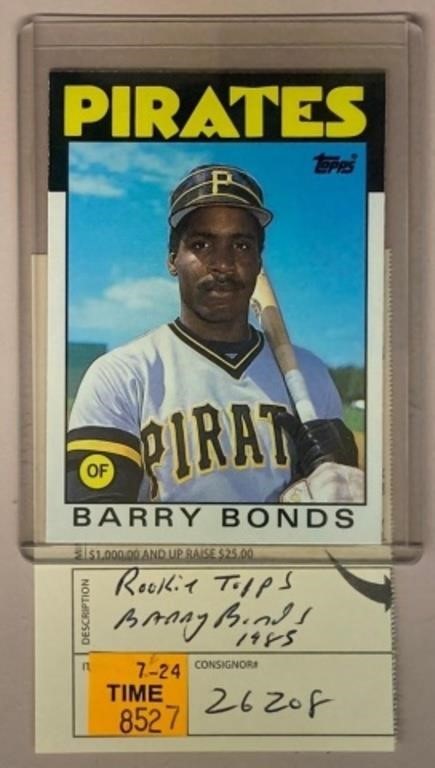 1986 TOPPS BARRY BONDS ROOKIE CARD