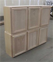 (2) 3-Door Upper Cabinets, Approx 54"x12"x24"