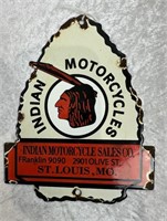 Enamel Indian Motorcycles Door Push Plaque