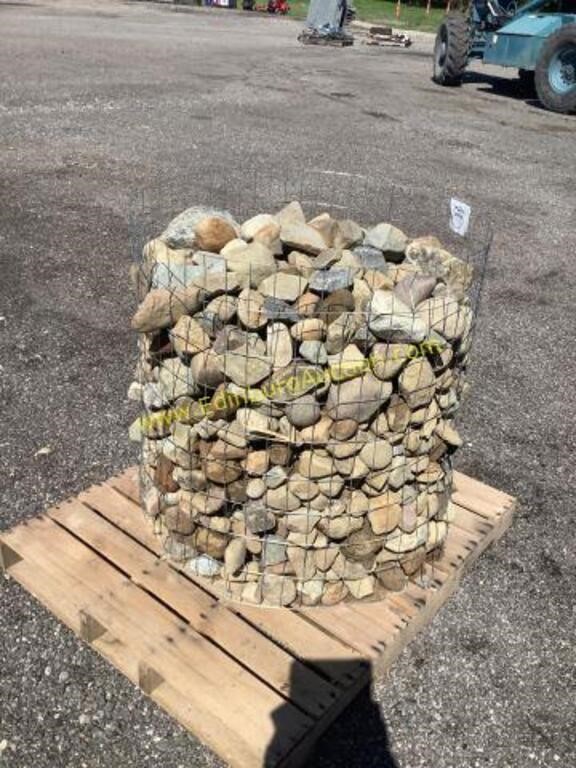 pallet of small river rock