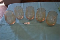 Light Amber Juice Glasses Set of 5