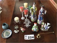 FIGURINES, CANDLE HOLDERS, MINATURES, MISC